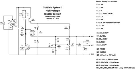 gottlieb system 1 power supply schematic