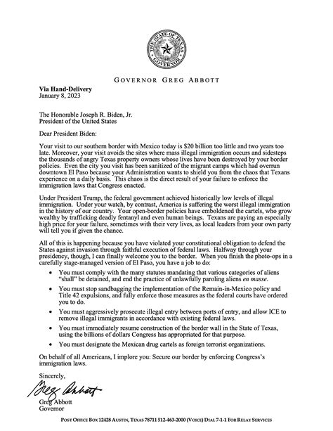 gov abbott letter to biden on border