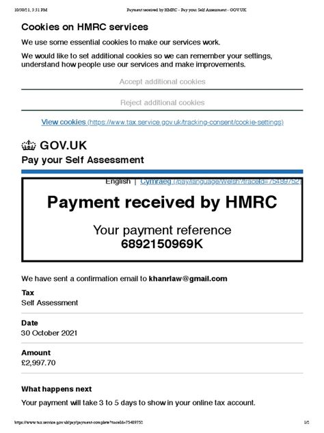 gov hmrc self assessment