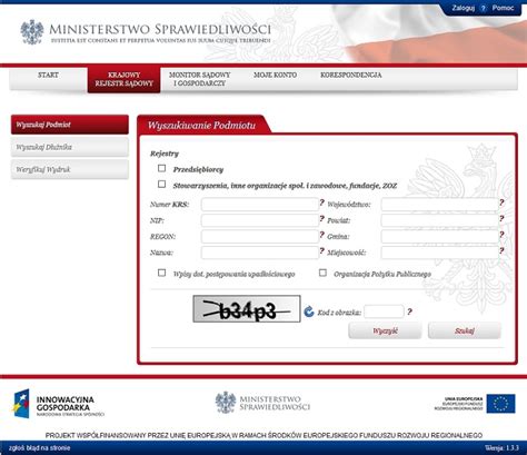 gov pl krs wyszukiwanie podmiotu