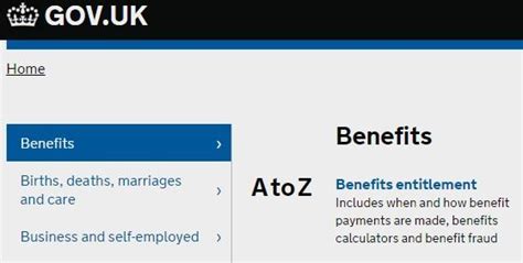 gov.uk benefits