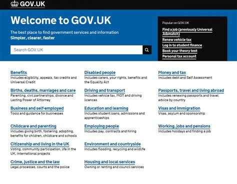 gov.uk search for a job