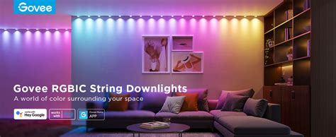 Govee RGBIC String Downlights, Smart LED String Lights Works with Alexa, Color Changing Indoor