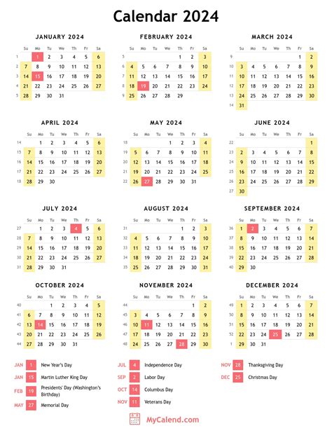 Government Calendar 2024