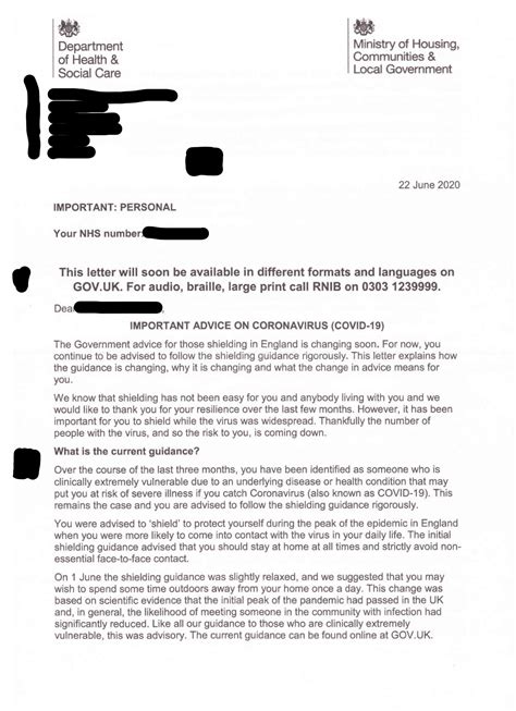 Government Shielding Letter Template