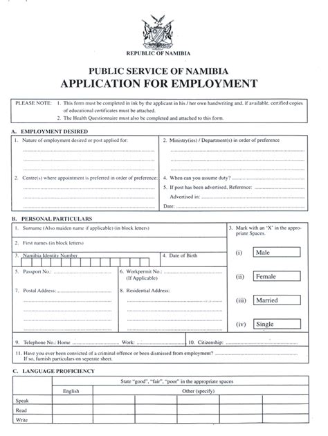 government application online form