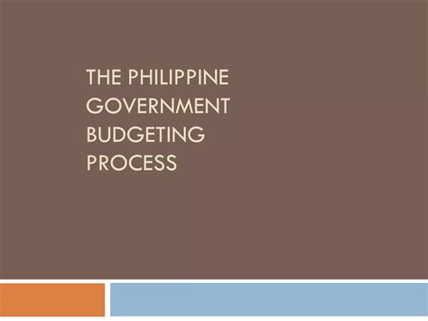 government budgeting process pdf