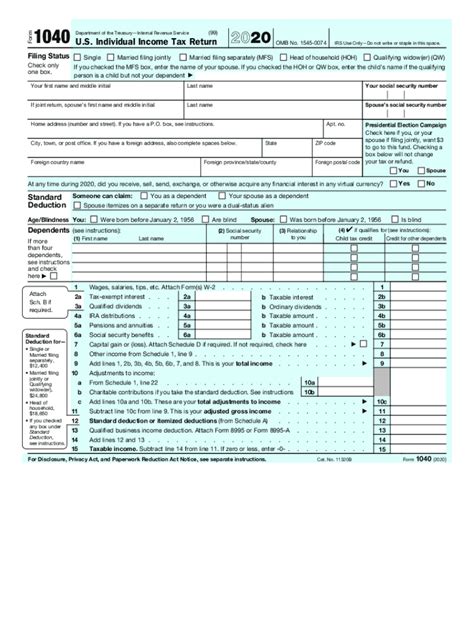 government form 1040 forms