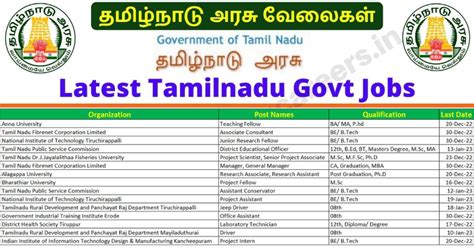 government jobs for engineers in tamilnadu