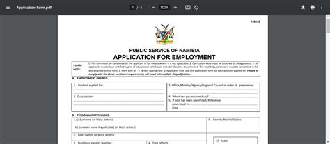 government of namibia application forms