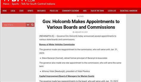 Governor Holcomb Appointments