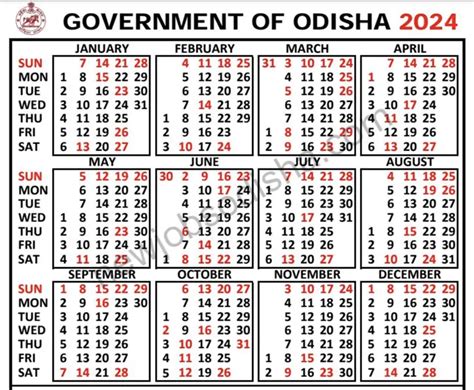 govt calendar 2024 pdf download