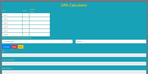 Gpa Calculator Javascript Source Code