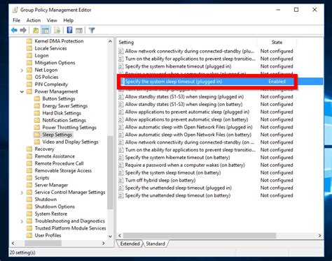 gpo to set screen timeout