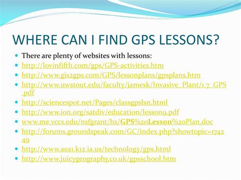 gps lessons