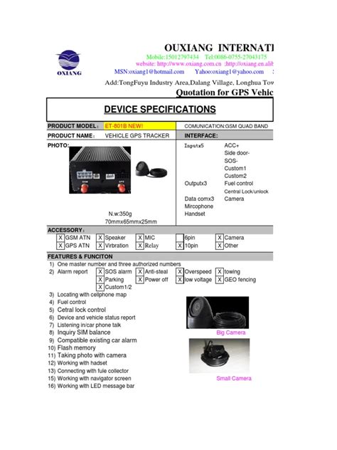 gps tracker quotation