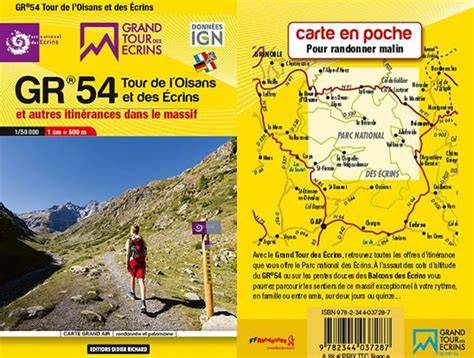 GR54 carte du tour de l'Oisans et topo Cartes IGN et topo de rando