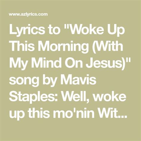 grace woke me up this morning gospel lyrics