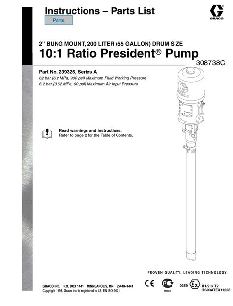 graco president pump manual