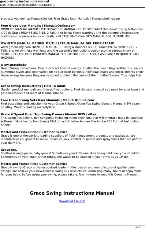 Graco Swing Instructions