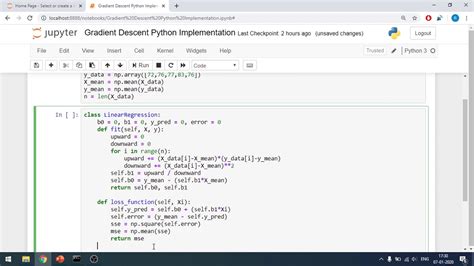 gradient descent algorithm python code