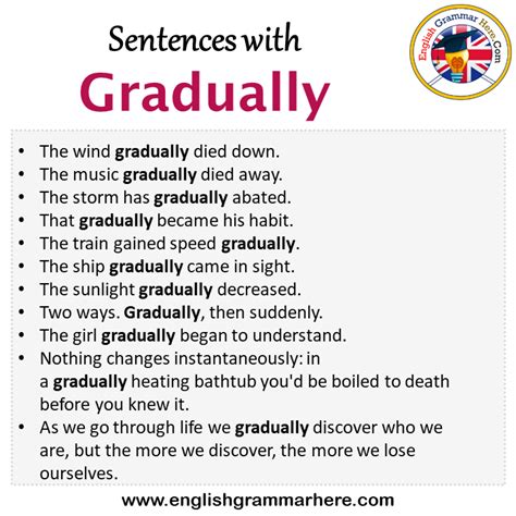 gradually meaning in english with example