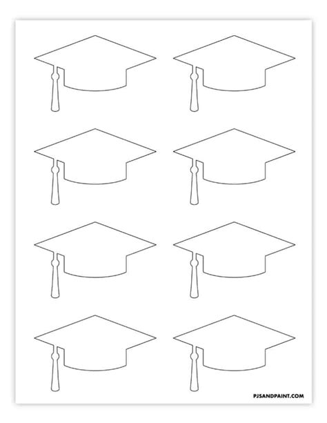 Free printable graduation cap template 2 sizes Pjs and Paint