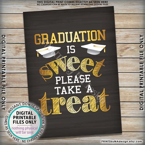 Graduation Is Sweet Please Take A Treat Free Printable