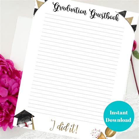Graduation Guestbook Grad Guest Book Custom Guestbook Etsy