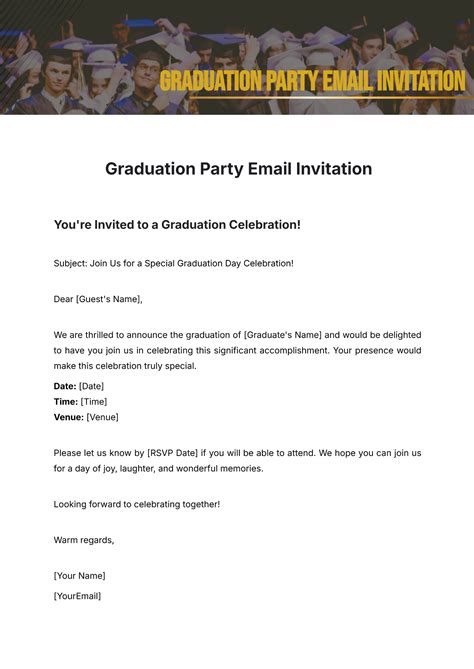 graduation invitation email