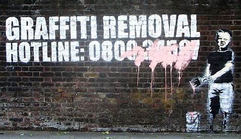 Banksy Graffiti Removal Hotline Wall Mural Wallpaper | Canvas Art Rocks