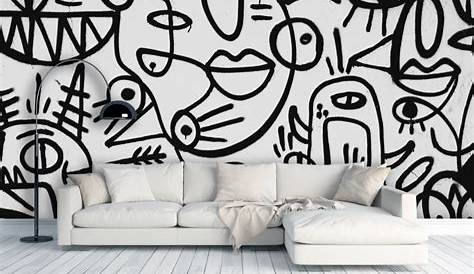 Black White Graffiti Wall Art High Resolution Stock Photography and
