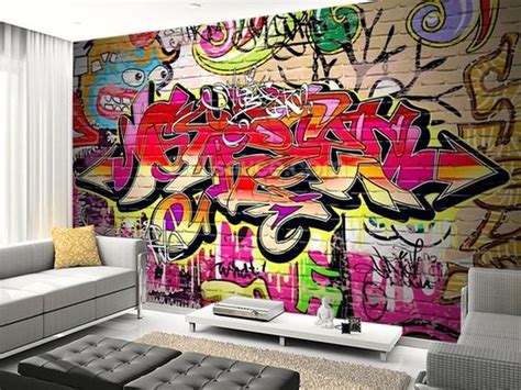 Graffiti Art On Bedroom Wall
