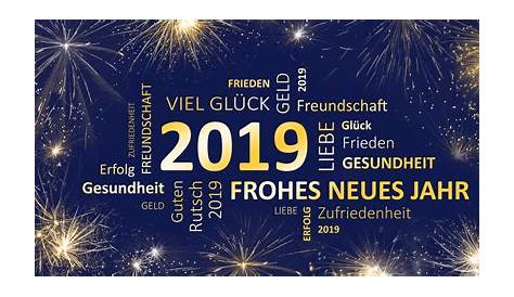 2019 Prosit Neujahr Grußkarte Mit Einem Bunten Feuerwerk