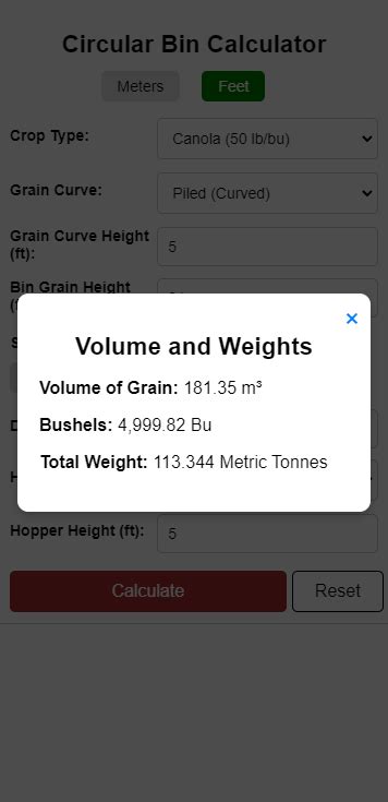 Grain Bin Calculator Soybeans