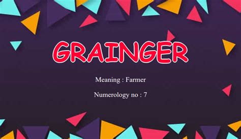grainger name meaning