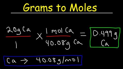 grams to moles conversion formula