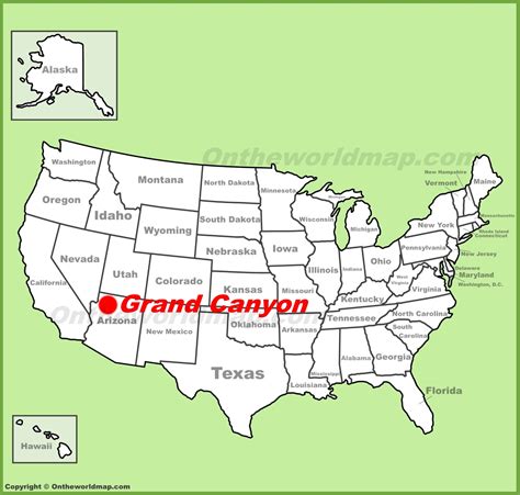 Grand Canyon On A Usa Map