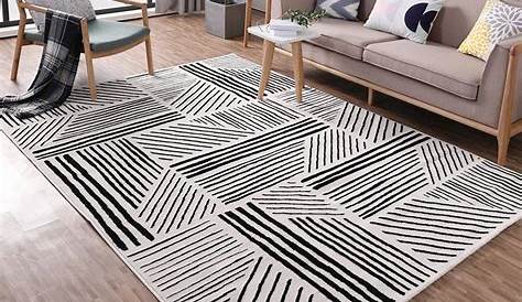 tapis de salon noir et blanc Idées de Décoration