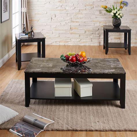 Granite Top Coffee Table Set