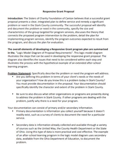 Grant Problem Statement Example