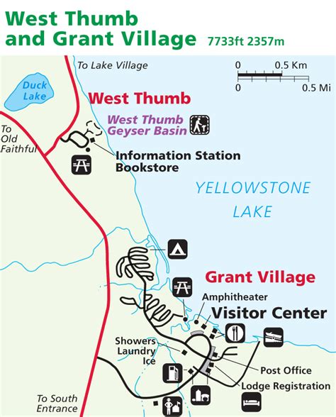 grant village yellowstone map