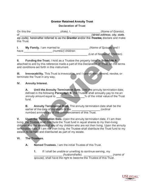 grantor retained annuity trust form