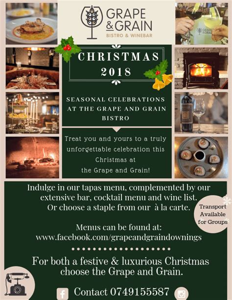Grape And Grain Christmas Menu