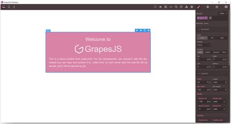 Grapesjs Windows