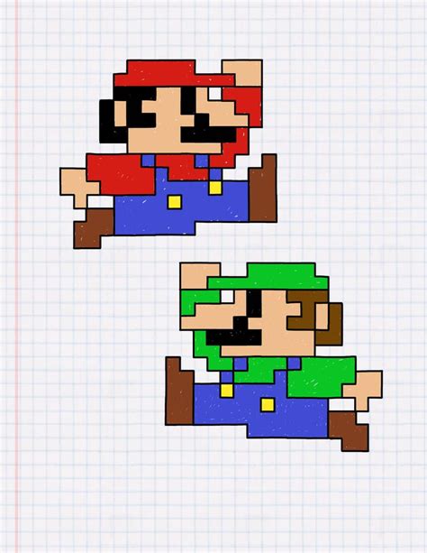 Graph Paper Art Mario