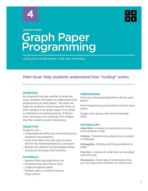 Graph Paper Programming Course 1