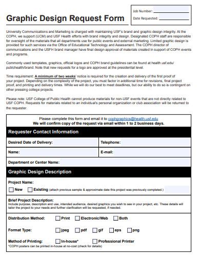 graphic design job request form template