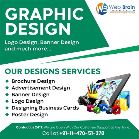 graphic design services on offer for branding