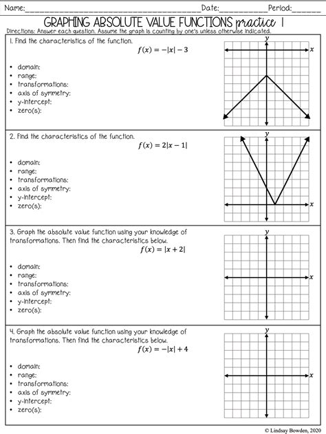 graphing absolute value functions worksheet algebra 2 answer key